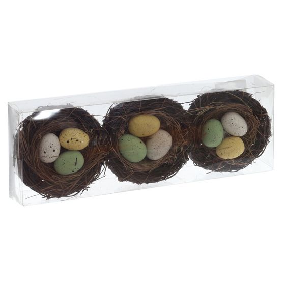 Набор из 3-х изделий декоративных &quot;Гнездо пасхальное&quot; (10*5), L31 W11 H5 см