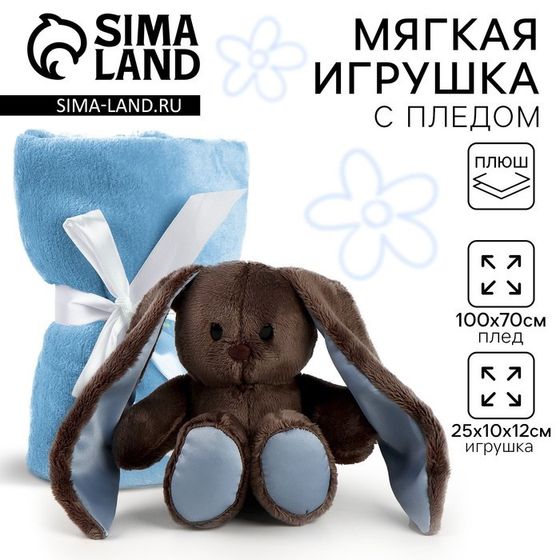 Мягкая игрушка &quot;Зайчик Lu с пледом&quot;, заяц, 25 см