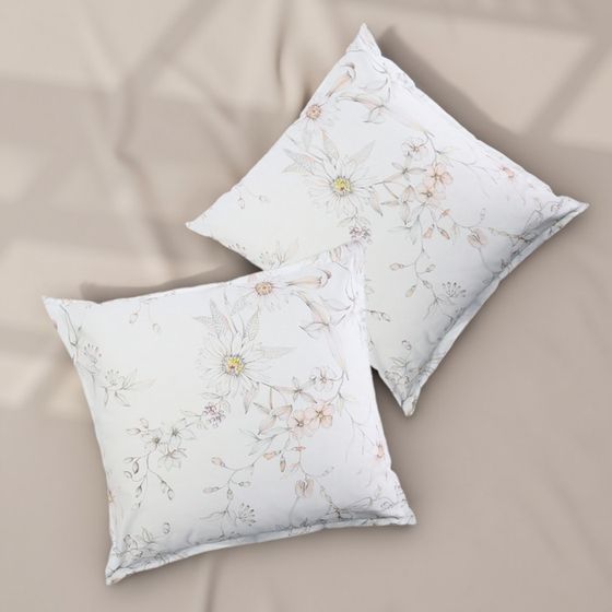 Набор наволочек SL Home Floral cover 70*70+3 см - 2 шт, сатин, 140 гр/м2, 100% хлопок