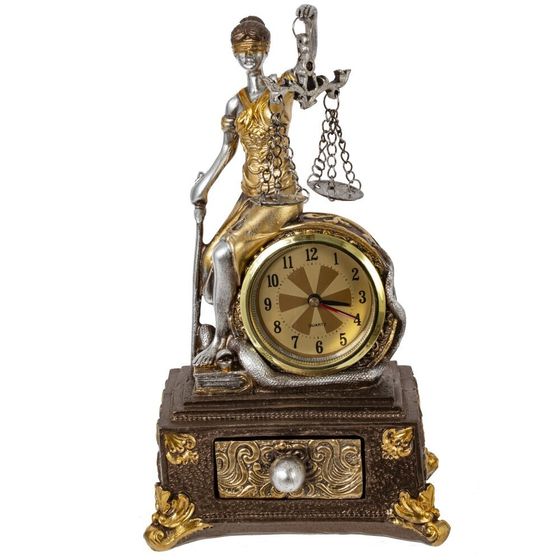 Часы настольные декоративные &quot;Фемида&quot; (1xLR44), L12 W9 H21,5 см