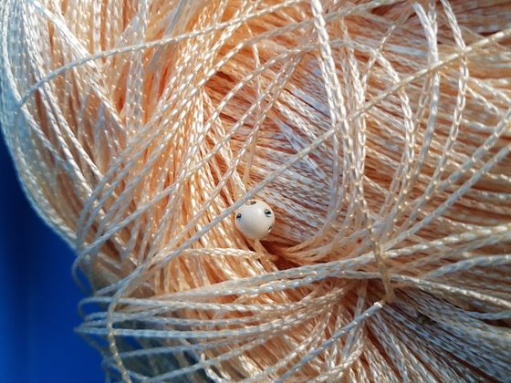 !09 Нитяная занавеска с бусинами цвет цвет бежевый (140x280)