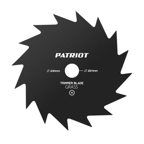 Нож PATRIOT TBS-16, D=230х25.4х1.6 мм, 16 зубьев