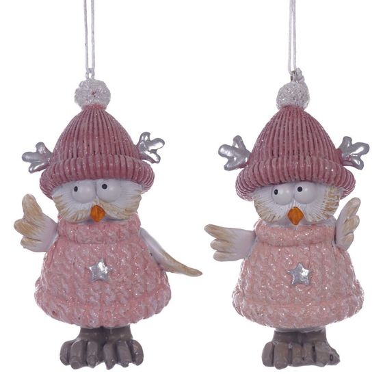 Фигурка декоративная подвесная "Сова",  L5 W4,5 H10 см, 2в.