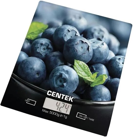 Весы кухонные Centek CT-2462 &quot;голубика&quot; 5кг черный