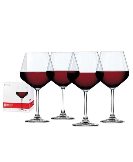 Style Burgundy Wine Glasses, Set of 4, 22.6 Oz