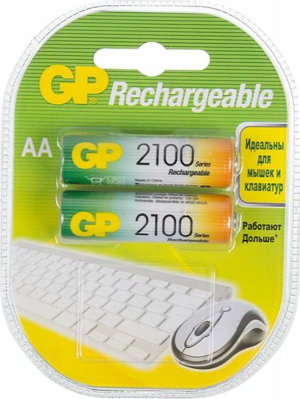 Аккумулятор GP 210AAHC-CR2 AA 2100mAh (2шт)