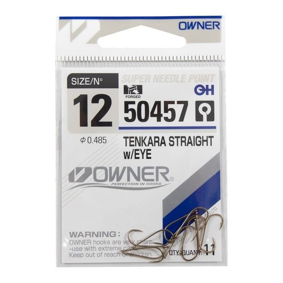 Крючок OWNER Tenkara Straight weye brown №12. 11шт.