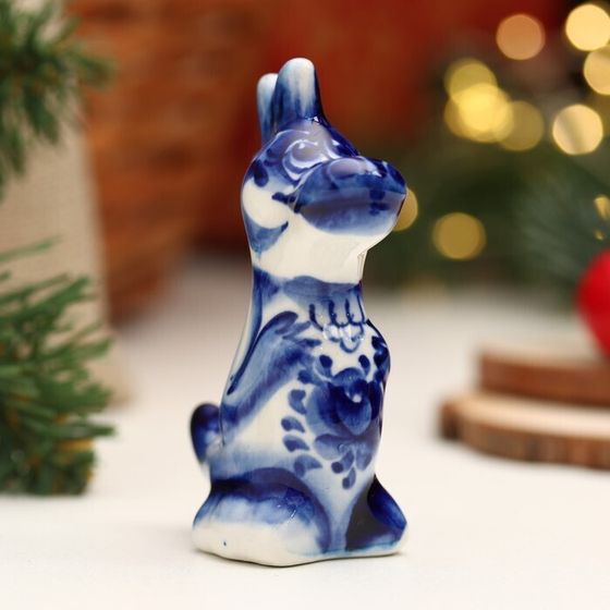 !09 Сувенир (набор 2 штуки) "Дракон Ацелот - девочка", гжель