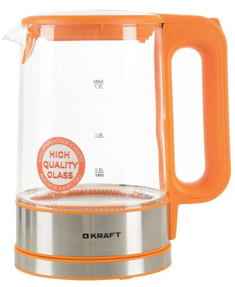 Чайник электрический Kraft KF-KG1708OR 1.7л 2200Вт оранжевый