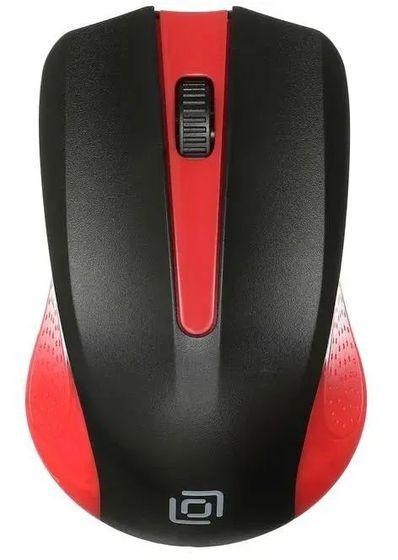 Мышь Oklick 485MW черный/красный оптическая беспров. (1600dpi) (997828)