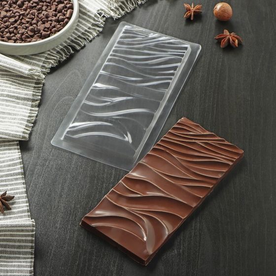 Форма для шоколада и конфет «Волны», 18×8 см, цвет прозрачный