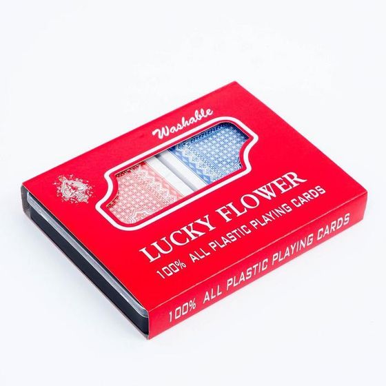 Карты игральные пластиковые &quot;Lucky flower&quot;, 2 колоды по 54 шт, 25 мкм, 8.7 х 5.7 см