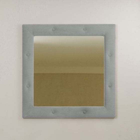 Зеркало квадратное «Алеро», 855×855 мм, велюр, металлические пуговицы, цвет velutto 51
