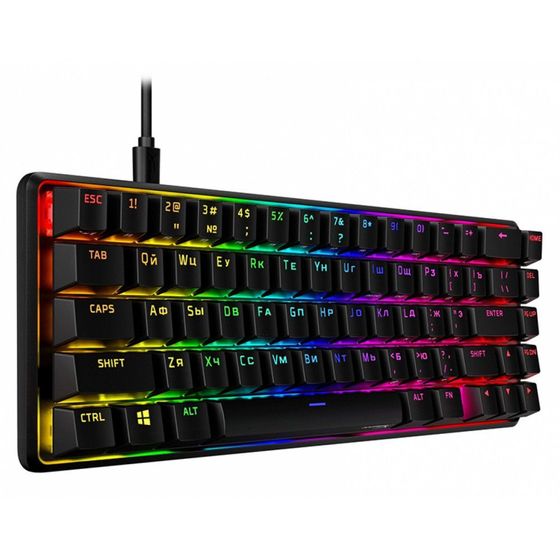 Клавиатура HyperX Alloy Origins 65 Aqua (RUS) черный (56R64AA#ABA)