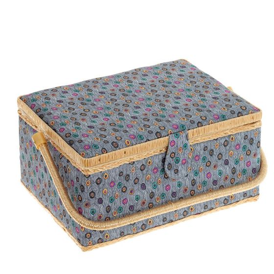 Шкатулка для рукоделия (с подносом и набором для шитья), Д34 Ш23 В16 см