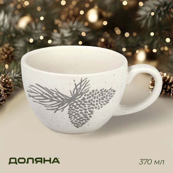 Кружка новогодняя Доляна Snow cones, 370 мл, 14,5×10,8×7,2 см, керамика, белая