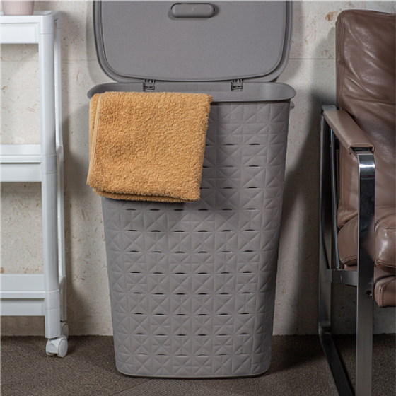 Корзина для белья SOFTEX серая 56л