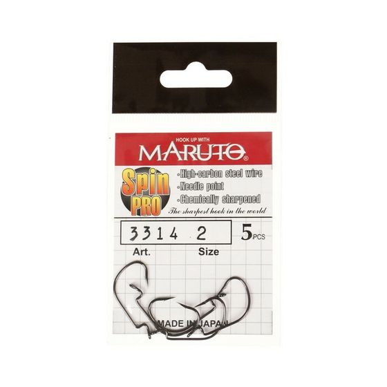 Крючки офсетные Maruto, серия Spin Pro 3314, цвет BN, № 2, 5 шт.