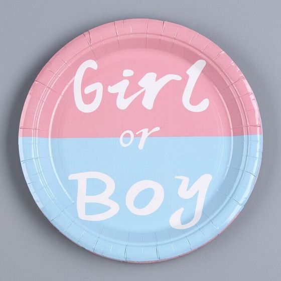 !09 Набор из 12 одноразовых бумажных тарелок 180 мм.для Гендер-пати