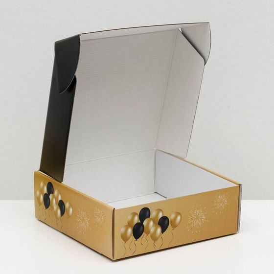 !Коробка самосборная 2 штуки "С днём рождения тебя!", 23 х 23 х 8 см