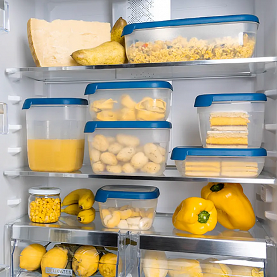 Контейнер для СВЧ GRAND CHEF ECO LINE прозрачный/синий 0.75л квадратный