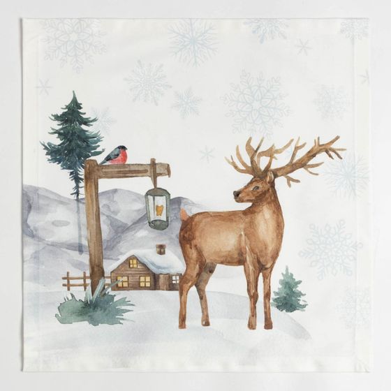 Набор новогодних салфеток &quot;Этель&quot; «Forest animals», 40х40см - 4 шт, хлопок, саржа