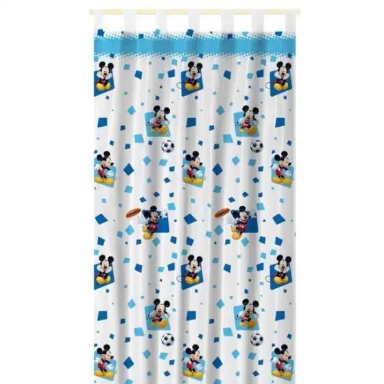 !09 Штора-тюль 145х280 см Микки Маус голубая