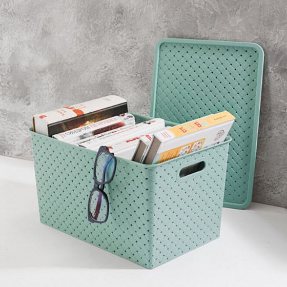 Набор корзинок БЕРЕСТА шалфей 2шт 14л с крышками