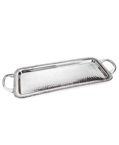 Stainless Steel Handled Serving Tray with Diamonds-20&quot;L