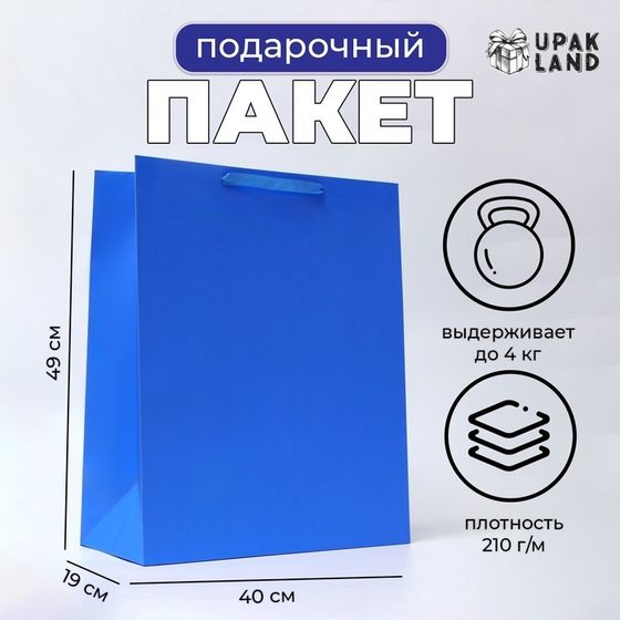 Пакет ламинированный вертикальный «Синий», XL 40×49×19 см