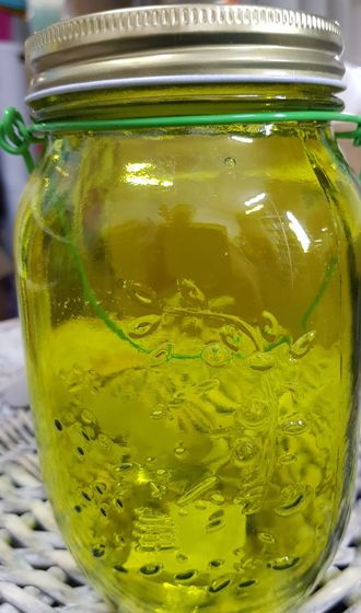 !09 Банка для специй с подвесом и крышкой "Калейдоскоп", 920 мл., цвет зеленый