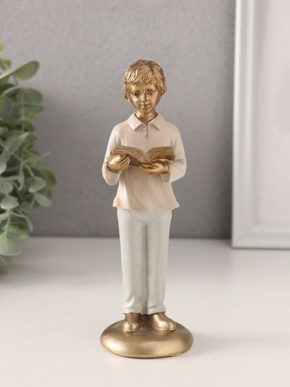 Фигурка полистоун «Мальчишка с книгой», 5.5×5.5×16 см