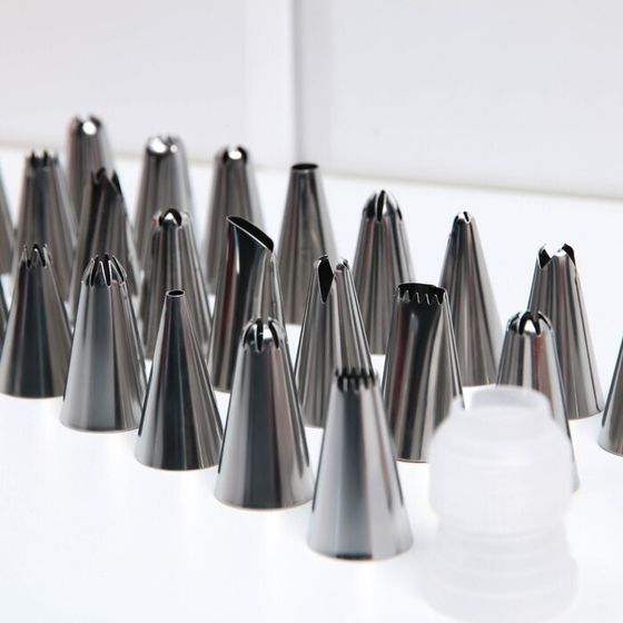 !09 Набор кондитерских насадок «Рецепт счастливой жизни»,15.8 х 9.4 см 24 шт, с адаптером