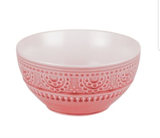 !09 Набор 2 штуки - Салатник, 17 см., каменная керамика, Индонезия, цвет розовый