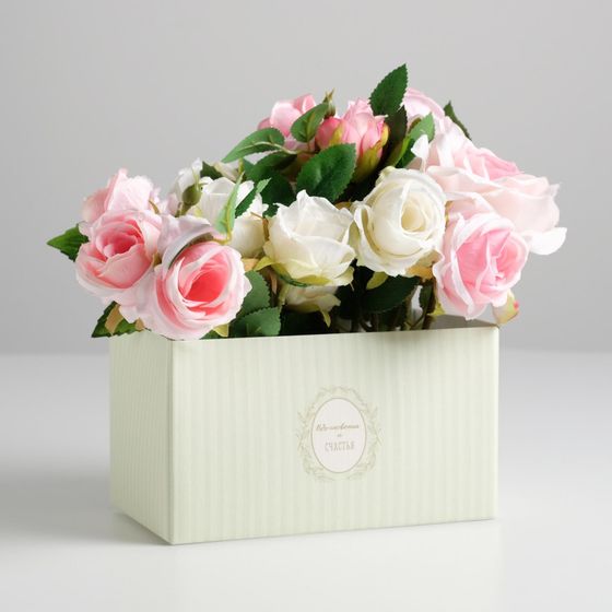 !09 Комплект из 4-х коробок: Коробка подарочная складная, «Верь в счастье», 12 х 17 х 10 см. (2 штуки) + Коробка сборная «Розовая жемчужина», 12 х 10 х 12 см. (2 штуки).