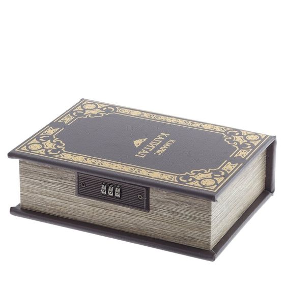 Шкатулка-книга с кодовым замком, L16 W6,5 H22 см