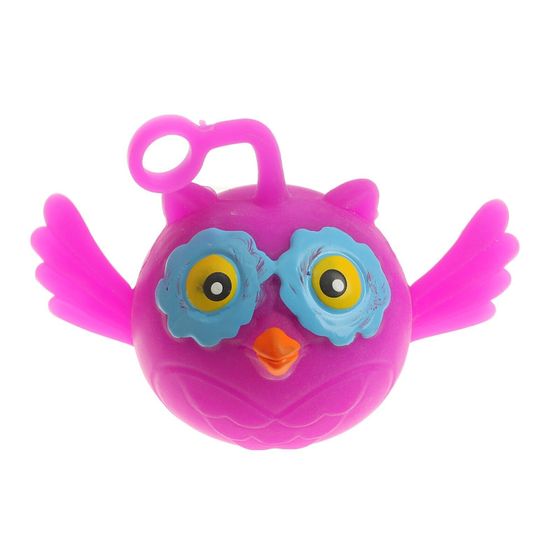 !09 Мялка (набор 3 штуки) «Сова», на резинке, цвет фиолетовый