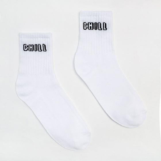 Носки мужские MINAKU «CHILL», цвет белый, размер 40-41 (27 см)