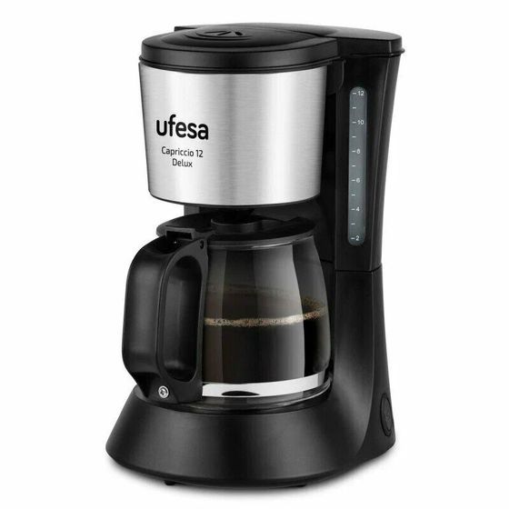 Кофеварка капельная Ufesa CG7125 Capriccio 12 DelUX (71605329) 680Вт черный/серебристый