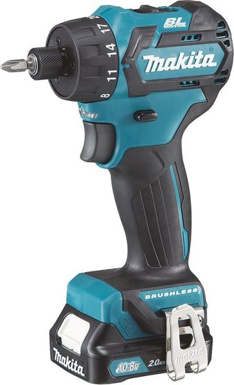 Дрель-шуруповерт аккумуляторная Makita DF032DWME 10.8В 2АКБ 4Ач и ЗУ шестигранник 6.35 мм (1/4) (кейс)