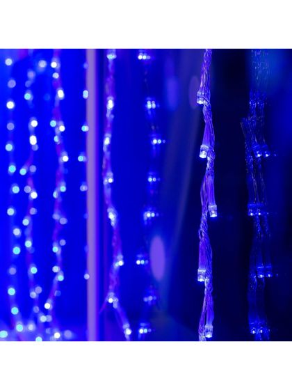 !09 Гирлянда «Водопад» 2×1.5 м, IP20, прозрачная нить, 400 LED, свечение синее, 8 режимов, 220 В (523 x 697) Аналоги Гирлянда «Водопад» 2×1.5 м, IP20, прозрачная нить, 400 LED, свечение синее, 8 режимов, 220 В