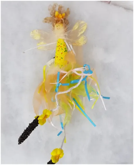 !09 Елочная игрушка &quot;Фея лесная&quot; 40 см. желто-зеленая