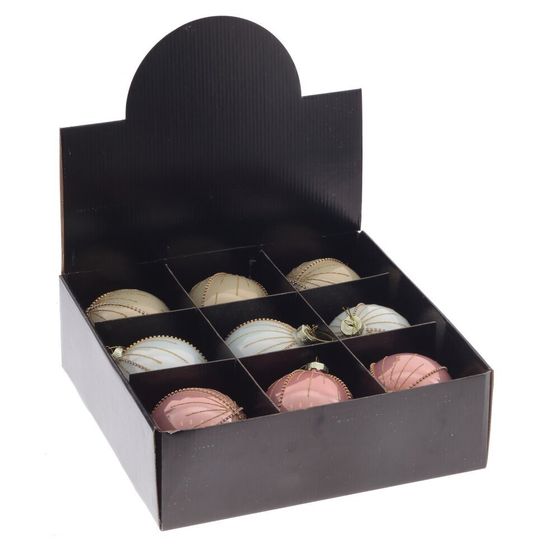 Набор из 9шт Украшение новогоднее &quot;Шар&quot;, D 10 см, L33 W32 H10,5 см