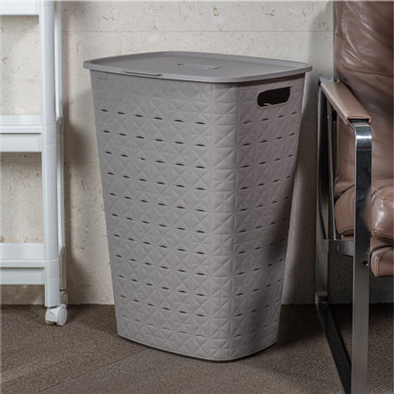 Корзина для белья SOFTEX серая 56л