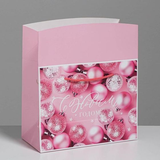 !Пакет-коробка «Розовые шары», 2 штуки, 23 × 18 × 11 см