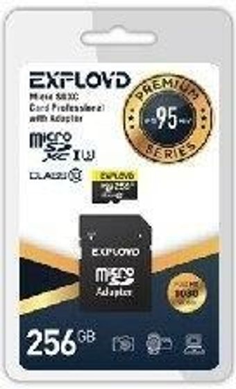 Карта памяти microSDXC 256GB Exployd EX256GCSDXC10UHS-1-ElU3 + адаптер