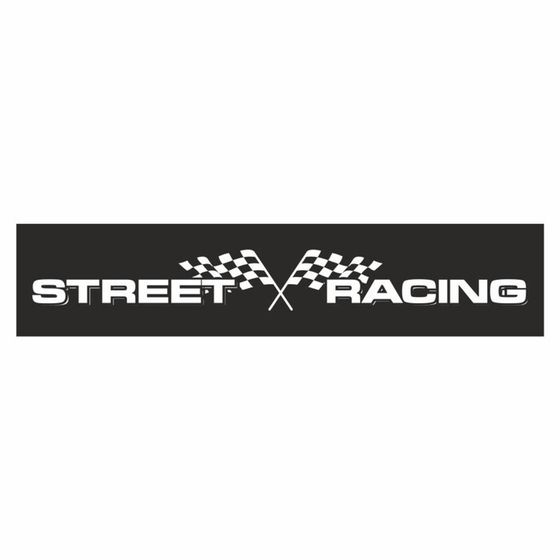 Полоса на лобовое стекло &quot;STREET RACING&quot;, флаги, черная, 1220 х 270 мм