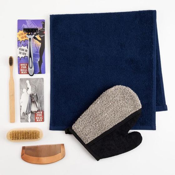 !09 Набор подарочный "Super hero" полотенце и акс (7 предметов)