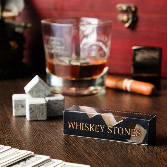 Камни для виски &quot;Whiskey stones&quot;, натуральный стеатит, 4 шт