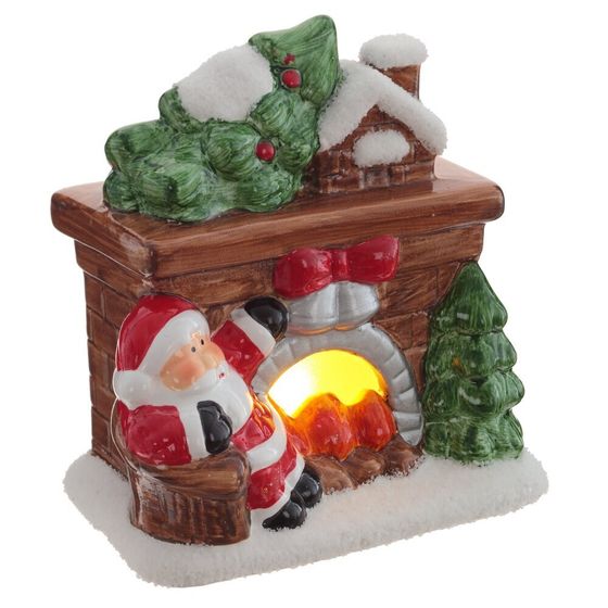 Фигурка декоративная &quot;Камин&quot; (подсветка, 2xLR44), L11 W7,5 H12 см, 2в.